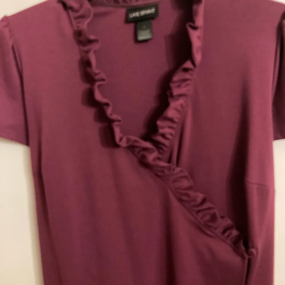 SALE❗️Lane Bryant Women’s Plus Size 16 Midi Wrap Dress / Burgundy Wine / EUC - Picture 6 of 9